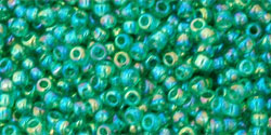 (image for) TOHO Size 11/o Round Seed Bead-Light Green Transparent Rainbow. 11T164B-100